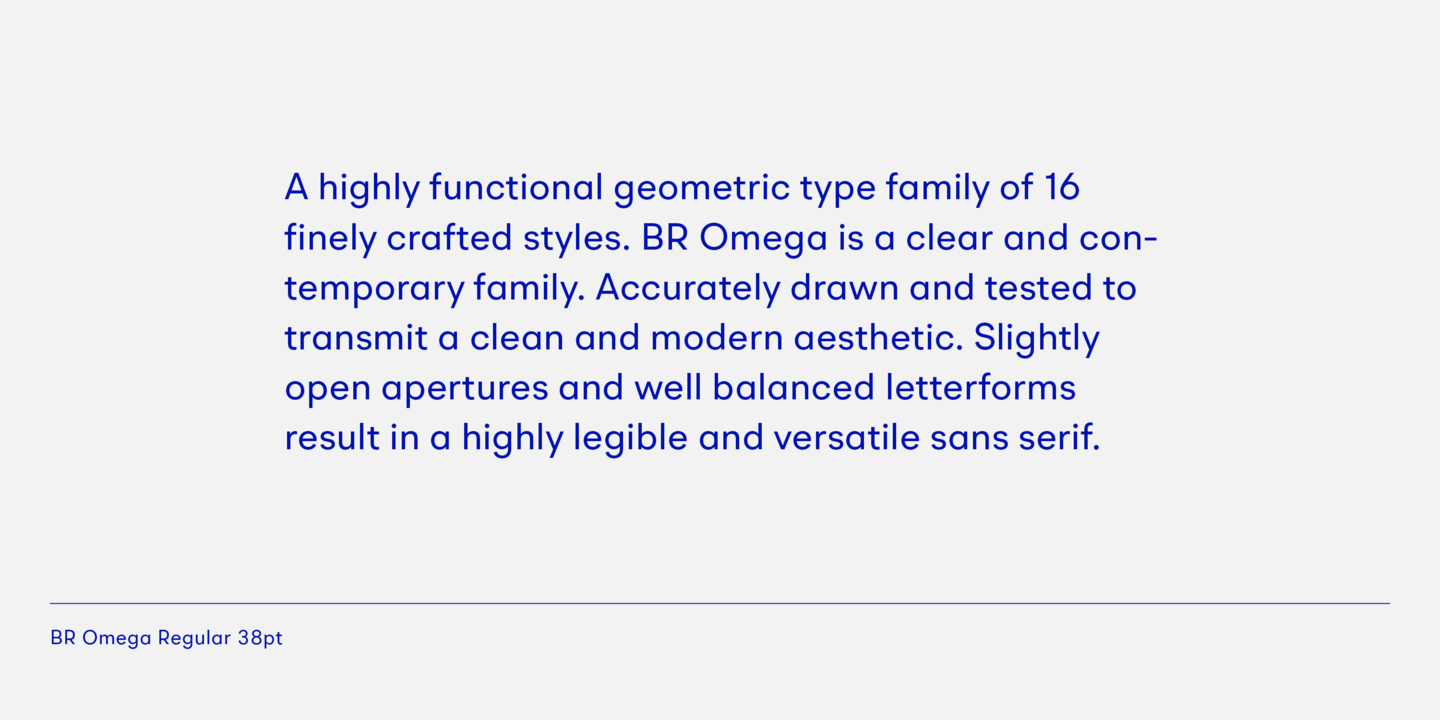Ejemplo de fuente BR Omega Bold Italic
